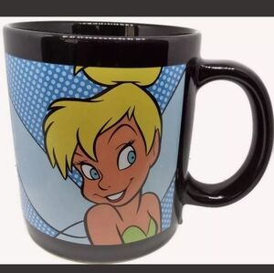 Disney Store Tinkerbell Mug Pop Art Black Blue Collectible Coffee Tea Cup Large
